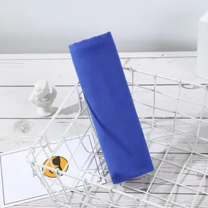 Blue cooling sports towel detail, quick-drying lightweight fabric for outdoor fitness use.