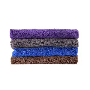 Thick microfiber car washing towels stack, absorbent cleaning cloths for auto detailing 40x40.