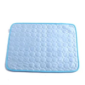 Summer cooling pet mat ice silk pad for dogs and cats breathable blue dot design main view