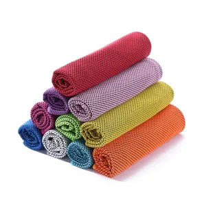Colorful rolled cooling towels for outdoor sports, quick dry microfiber sweat sports towel.