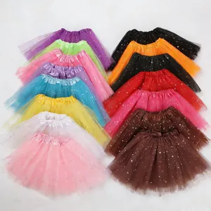 Girls princess tutu skirt, multi-color mesh layered fluffy party dance performance dress.