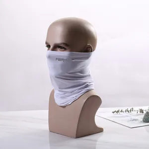 Mascarilla de Seda de Hielo de Color Sólido de Enfriamiento de Verano Polaina de Cuello Transpirable Deportes al Aire Libre Ciclismo