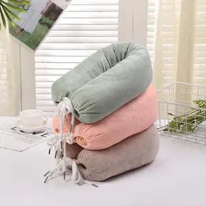 Multi-functional coral fleece U-shaped neck pillow travel portable cushion comfortable support