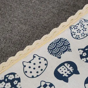 Pet cooling mat fabric detail close up blue cat pattern breathable summer pet mat cover