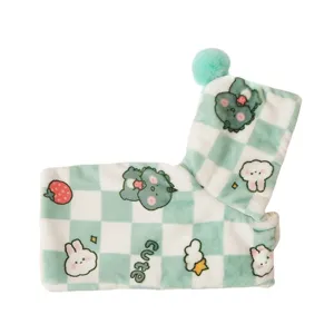 Thickened green checkered pet cloak cute dinosaur dog cape warm winter pet fleece bathrobe