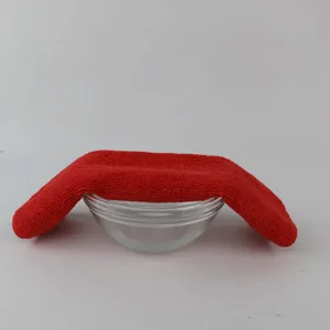 Microfiber cleaning cloth red dish towel absorbent car wash rag for home kitchen daily use