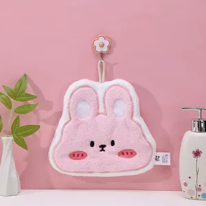 Cute rabbit hanging hand towel, thick absorbent towel for bathroom kitchen use.