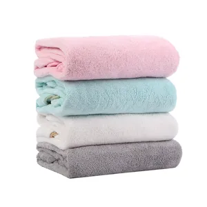 Coral fleece baby hooded bath towel soft absorbent quick dry infant swaddle blanket 4-pack