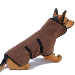 Microfiber pet bath towel robe for dogs and cats, quick-drying absorbent warm clothes main.