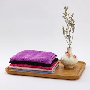 Soft microfiber facial cleansing makeup removal towel square face towel set for daily skin care clean up