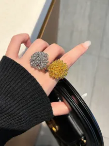 Anello minimalista chic in metallo fuoco d'artificio aperto regolabile donna