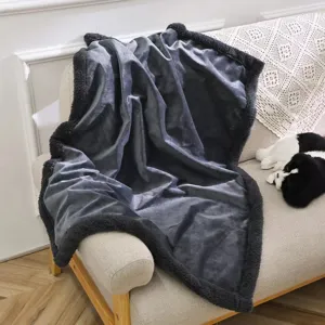 Manta para mascotas de forro polar de doble capa gruesa, manta cálida y suave para gatos y perros.