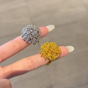 Anello minimalista in metallo con fuoco d'artificio anello aperto elegante per donna