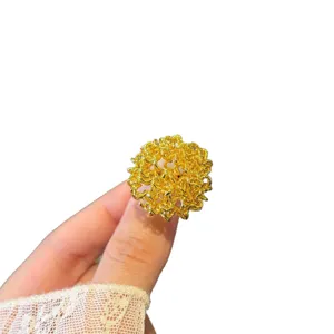 Anello aperto in metallo fuochi artificio dorato stile europeo gioiello donna moda
