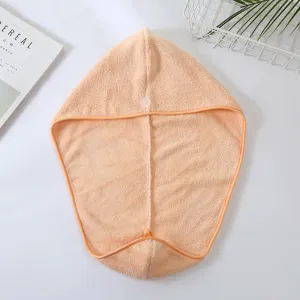 Coral fleece quick-drying hair towel cap for women, soft absorbent shower head wrap.