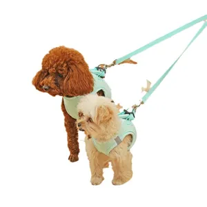 Pettorina per cani in rete traspirante con guinzaglio, gilet riflettente per piccoli animali domestici.