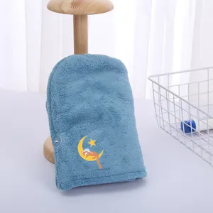 Thickened coral fleece dry hair cap quick drying cute cartoon head wrap towel for women bath