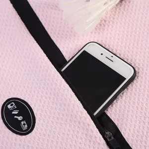 Asciugamano da golf in microfibra con tasca con zip rosa waffle sport fitness