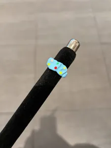 Cute blue drip oil ring with colorful polka dots, sweet fresh style fashion jewelry for women.
