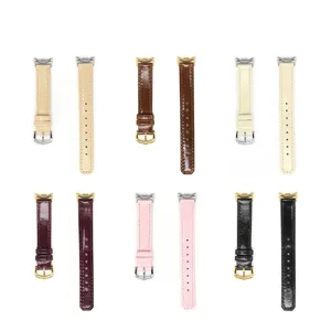 Bracelet de montre en cuir de rechange pour bracelet intelligent, design fin, multiples couleurs.