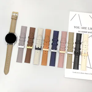 Ersatzarmband aus echtem Leder fuer Smartwatch, verschiedene Farboptionen verfuegbar.