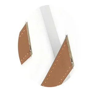 Brown leather watch strap detail view, compatible with smartwatches, premium cowhide design.