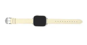 Cinturino per orologio in pelle beige chiaro di alta qualità compatibile, elegante.