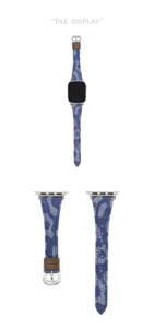 Cinturino per Apple Watch in jeans e pelle con stampa leopardata accessorio.