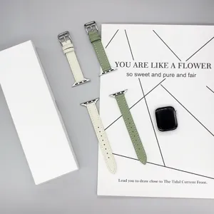 Slanke lederen horlogeband vervanging voor smartwatch accessoire gedetailleerd weergave