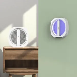 Racchetta elettrica pieghevole per zanzare 2 in 1 e lampada insetticida per la casa.
