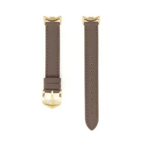 Cinturino di ricambio per orologio in pelle marrone con fibbia metallica dorata per accessori