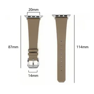 Cinturino per orologio in vera pelle compatibile Apple Watch, cinturino di ricambio morbido.