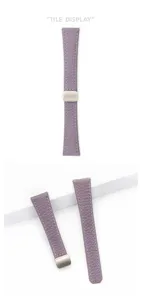 Purple leather lychee pattern watch strap with magnetic folding buckle for Xiaomi Watch S4 41mm.