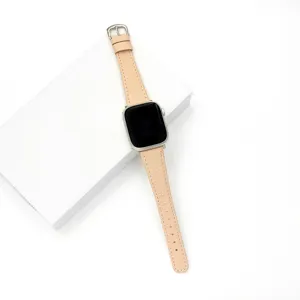 Schmales Echtleder-Uhrenarmband für Apple Watch, elegantes Litschi-Muster Ersatzarmband.