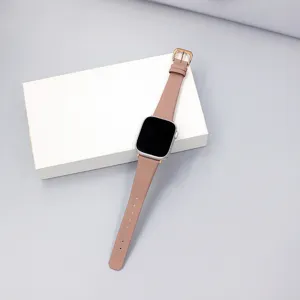 Elegante cinturino per orologio in vera pelle compatibile Apple Watch, accessorio donna.
