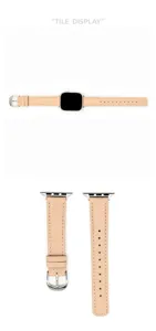 Cinturino per orologio in pelle di litchi sottile di ricambio compatibile Apple Watch