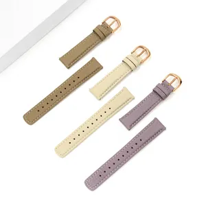 Rindsleder Uhrenarmband Litchi Muster Ersatz kompatibel mit verschiedenen Smartwatches