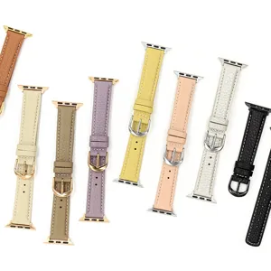 Cinturino per orologio in pelle con motivo litchi compatibile con Apple Watch SE 1-11.