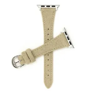 Cinturino di Ricambio per Smartwatch in Vera Pelle e Peluche con Fibbia ad Ardiglione Accessorio