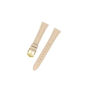 Correa de reloj de cuero beis de reemplazo correa fina accesorios para relojes de mujer