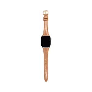 Premium brown leather watch band compatible with Apple Watch stylish replacement strap