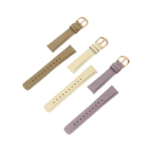 Echtleder Uhrenarmband Litchi Muster 18mm Damen Ersatzarmband für Smartwatch Zubehör