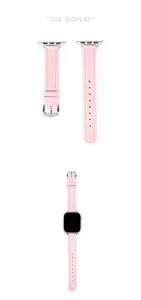 Cinturino in pelle rosa compatibile con Apple Watch, elegante cinturino sottile di ricambio.