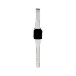 Cinturino magnetico in pelle con stampa litchi color starlight compatibile apple watch.