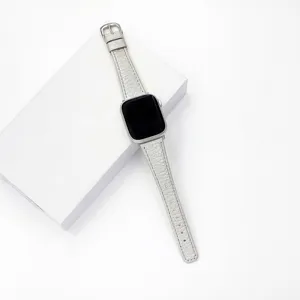 Litschi-Muster Lederuhrarmband kompatibel mit Apple Watch, elegantes schönes Zubehör.