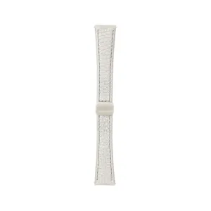 Starlight leather watch strap with magnetic folding buckle, compatible with smart watch bands.