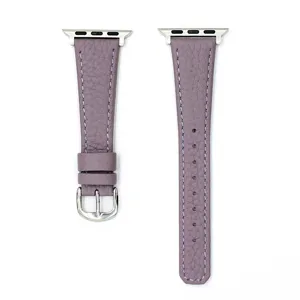 Echtes Leder Uhrenarmband Kompatibel Mit Apple Watch Litschi Muster Ersatzarmband Minimalistisches Armband