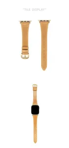 Cinturino in pelle sottile compatibile con smartwatch, elegante cinturino in vera pelle.