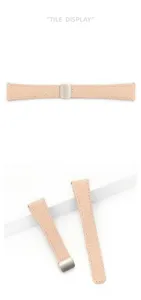 Pink leather watch strap lychee pattern magnetic buckle replacement band for smart watch 20mm