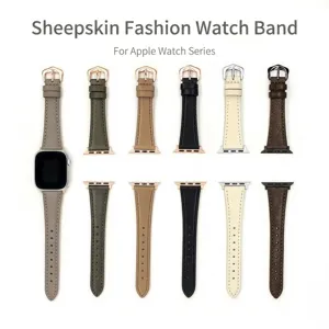 Echt Lederen Horlogeband Compatibel Met Apple Watch Band Serie Ultra SE Elegante Dames Vervangende Band